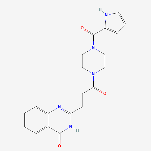 2-[3-oxo-3-[4-(1H-pyrrole-2-carbonyl)piperazin-1-yl]propyl]-1H-quinazolin-4-one (CAS: 1537890-83-7) - Related Chemical Product