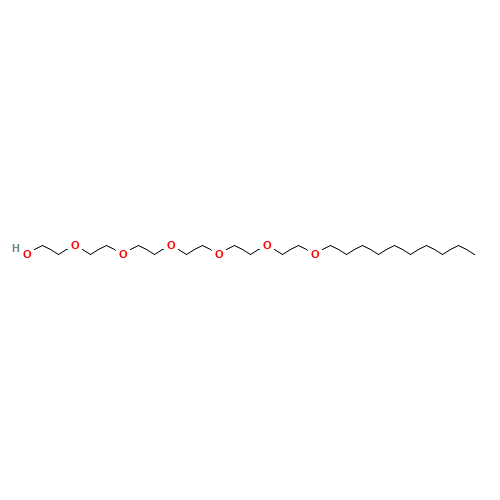 2-[2-[2-[2-[2-(2-decoxyethoxy)ethoxy]ethoxy]ethoxy]ethoxy]ethanol (CAS: 5168-89-8) - Chemical Structure and Molecular Formula 