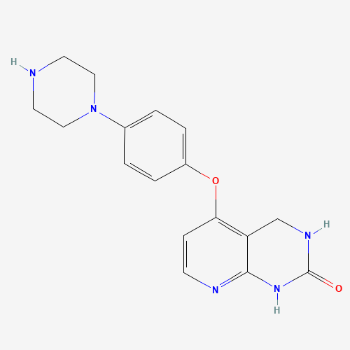 5-(4-piperazin-1-ylphenoxy)-3,4-dihydro-1H-pyrido[2,3-d]pyrimidin-2-one (CAS: 1265636-22-3) - Chemical Structure and Molecular Formula 