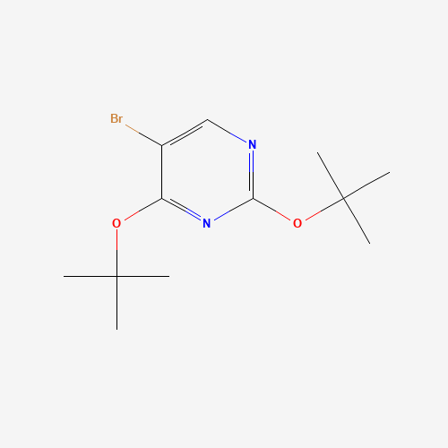 5-bromo-2,4-bis[(2-methylpropan-2-yl)oxy]pyrimidine (CAS: 19752-61-5) - Chemical Structure and Molecular Formula 