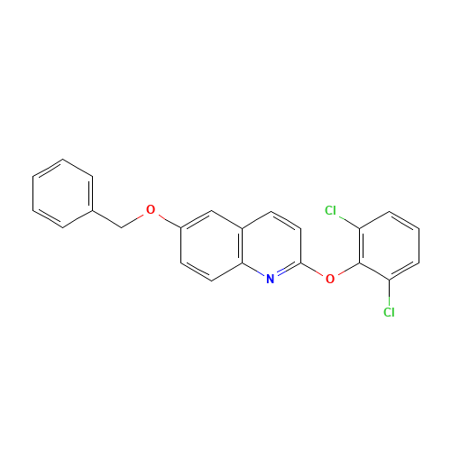 2-(2,6-dichlorophenoxy)-6-phenylmethoxyquinoline (CAS: 623147-01-3) - Chemical Structure and Molecular Formula 