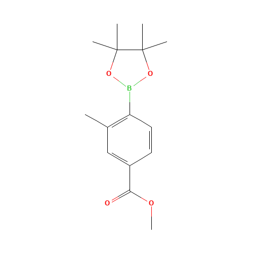 methyl 3-methyl-4-(4,4,5,5-tetramethyl-1,3,2-dioxaborolan-2-yl)benzoate (CAS: 473596-87-1) - Chemical Structure and Molecular Formula 