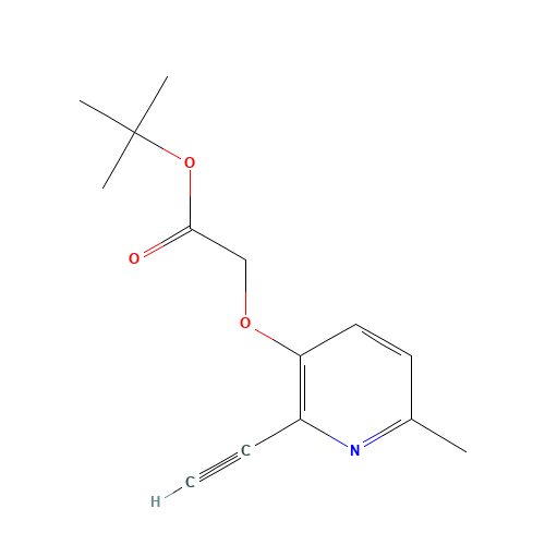 tert-butyl 2-(2-ethynyl-6-methylpyridin-3-yl)oxyacetate (CAS: 1240287-47-1) - Chemical Structure and Molecular Formula 