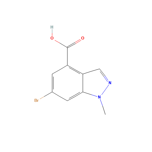 6-bromo-1-methylindazole-4-carboxylic acid (CAS: 1245465-69-3) - Chemical Structure and Molecular Formula 