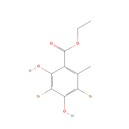 ethyl 3,5-dibromo-2,4-dihydroxy-6-methylbenzoate (CAS: 21855-46-9) - Chemical Structure and Molecular Formula 