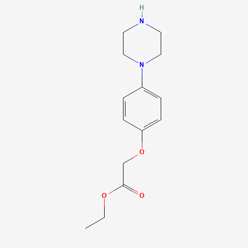 ethyl 2-(4-piperazin-1-ylphenoxy)acetate (CAS: 1402054-37-8) - Chemical Structure and Molecular Formula 