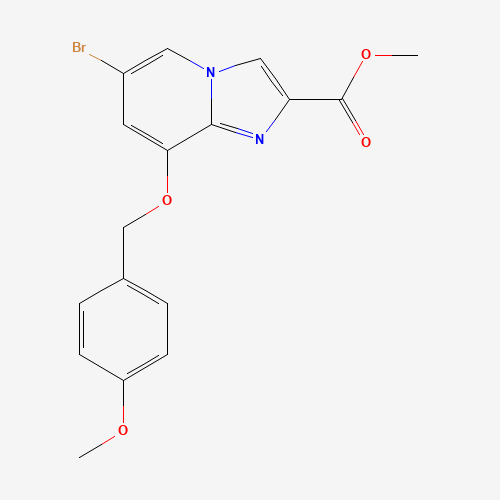 methyl 6-bromo-8-[(4-methoxyphenyl)methoxy]imidazo[1,2-a]pyridine-2-carboxylate (CAS: 1284249-73-5) - Chemical Structure and Molecular Formula 