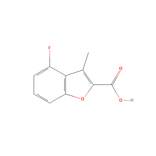 4-fluoro-3-methyl-1-benzofuran-2-carboxylic acid (CAS: 344287-24-7) - Chemical Structure and Molecular Formula 