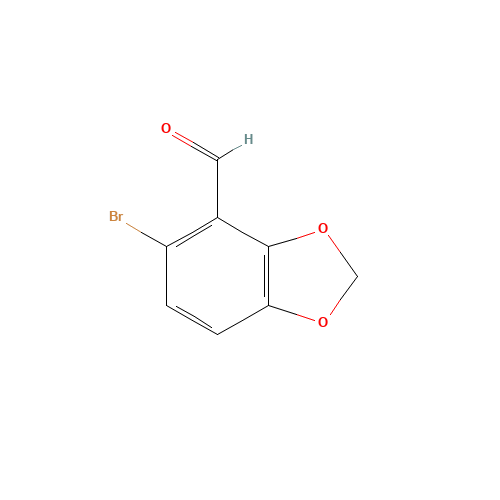 5-bromo-1,3-benzodioxole-4-carbaldehyde (CAS: 72744-54-8) - Chemical Structure and Molecular Formula 