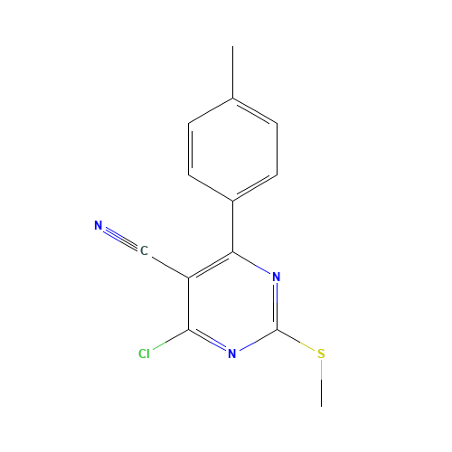 4-chloro-6-(4-methylphenyl)-2-methylsulfanylpyrimidine-5-carbonitrile (CAS: 128640-74-4) - Related Chemical Product
