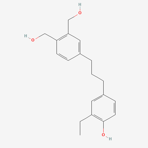 4-[3-[3,4-bis(hydroxymethyl)phenyl]propyl]-2-ethylphenol (CAS: 666710-39-0) - Chemical Structure and Molecular Formula 