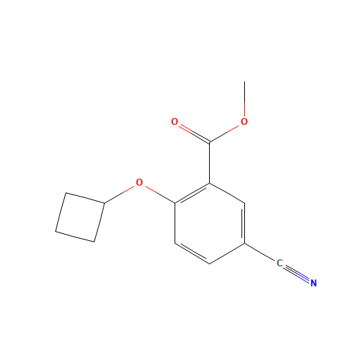 methyl 5-cyano-2-cyclobutyloxybenzoate (CAS: 1065640-61-0) - Chemical Structure and Molecular Formula 