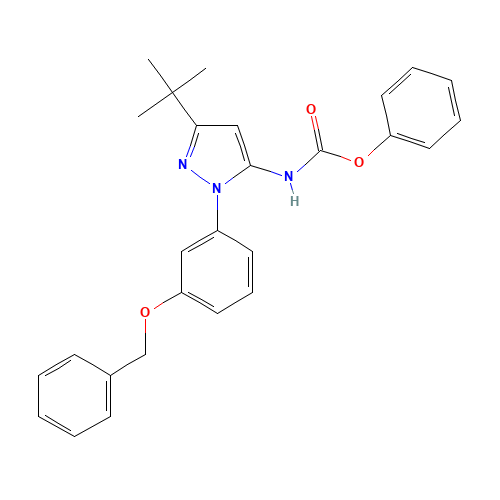 phenyl N-[5-tert-butyl-2-(3-phenylmethoxyphenyl)pyrazol-3-yl]carbamate (CAS: 876300-22-0) - Related Chemical Product