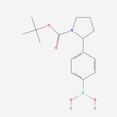 [4-[1-[(2-methylpropan-2-yl)oxycarbonyl]pyrrolidin-2-yl]phenyl]boronic acid (CAS: 1027103-15-6) - Related Chemical Product