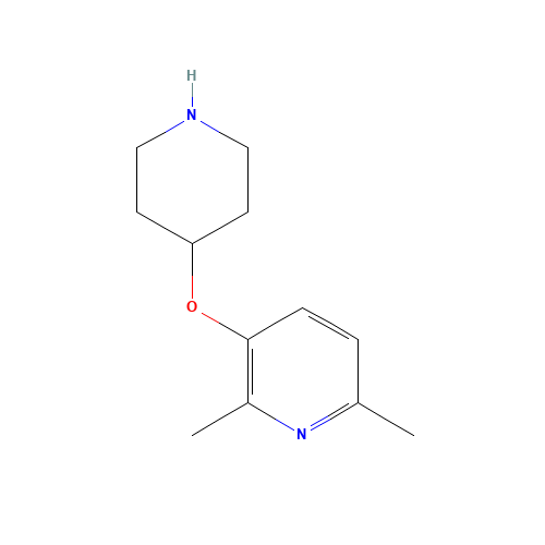 2,6-dimethyl-3-piperidin-4-yloxypyridine (CAS: 1400755-24-9) - Chemical Structure and Molecular Formula 