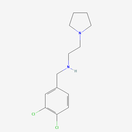 N-[(3,4-dichlorophenyl)methyl]-2-pyrrolidin-1-ylethanamine (CAS: 827326-63-6) - Chemical Structure and Molecular Formula 