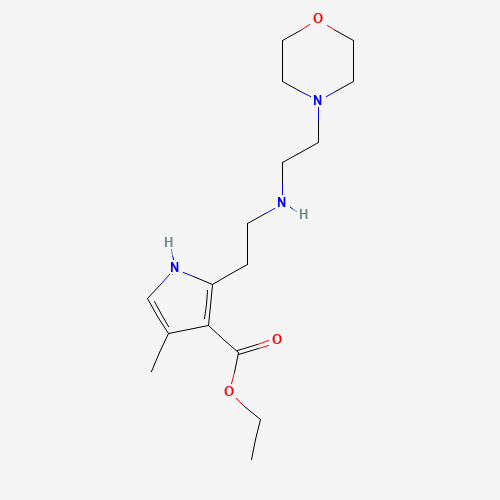 ethyl 4-methyl-2-[2-(2-morpholin-4-ylethylamino)ethyl]-1H-pyrrole-3-carboxylate (CAS: 945381-68-0) - Chemical Structure and Molecular Formula 
