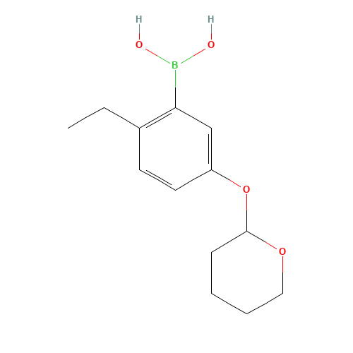 [2-ethyl-5-(oxan-2-yloxy)phenyl]boronic acid (CAS: 852946-95-3) - Chemical Structure and Molecular Formula 