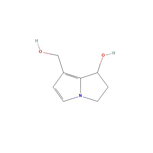 7-(hydroxymethyl)-2,3-dihydro-1H-pyrrolizin-1-ol (CAS: 26400-45-3) - Chemical Structure and Molecular Formula 