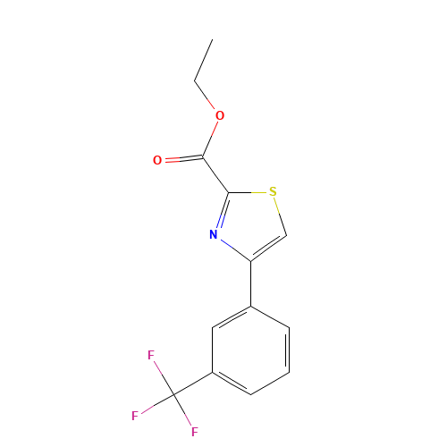 ethyl 4-[3-(trifluoromethyl)phenyl]-1,3-thiazole-2-carboxylate (CAS: 172848-59-8) - Chemical Structure and Molecular Formula 