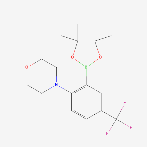 4-[2-(4,4,5,5-tetramethyl-1,3,2-dioxaborolan-2-yl)-4-(trifluoromethyl)phenyl]morpholine (CAS: 906352-77-0) - Chemical Structure and Molecular Formula 