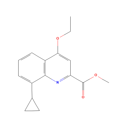 methyl 8-cyclopropyl-4-ethoxyquinoline-2-carboxylate (CAS: 921760-52-3) - Chemical Structure and Molecular Formula 