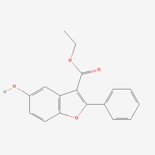 ethyl 5-hydroxy-2-phenyl-1-benzofuran-3-carboxylate (CAS: 4610-75-7) - Chemical Structure and Molecular Formula 