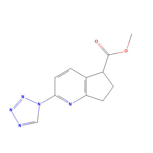 methyl 2-(tetrazol-1-yl)-6,7-dihydro-5H-cyclopenta[b]pyridine-5-carboxylate (CAS: 1374575-26-4) - Chemical Structure and Molecular Formula 