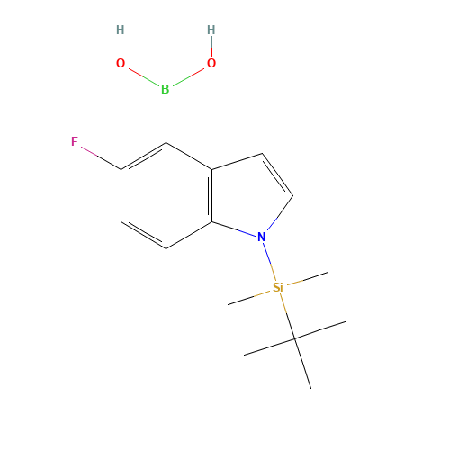 [1-[tert-butyl(dimethyl)silyl]-5-fluoroindol-4-yl]boronic acid (CAS: 1093066-72-8) - Chemical Structure and Molecular Formula 