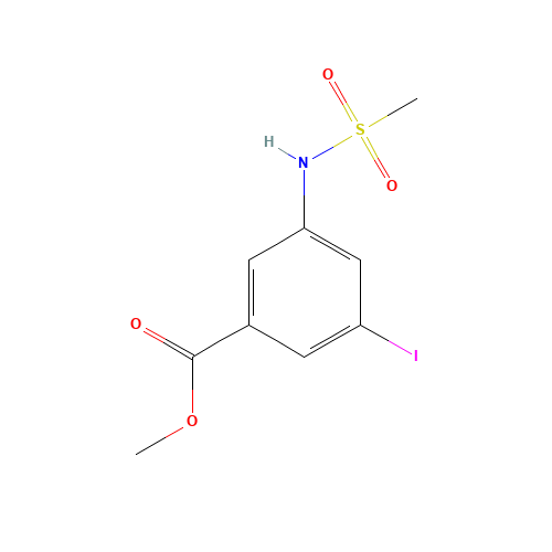 methyl 3-iodo-5-(methanesulfonamido)benzoate (CAS: 847157-47-5) - Chemical Structure and Molecular Formula 