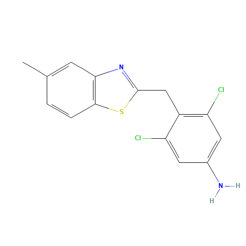 3,5-dichloro-4-[(5-methyl-1,3-benzothiazol-2-yl)methyl]aniline (CAS: 315228-15-0) - Chemical Structure and Molecular Formula 
