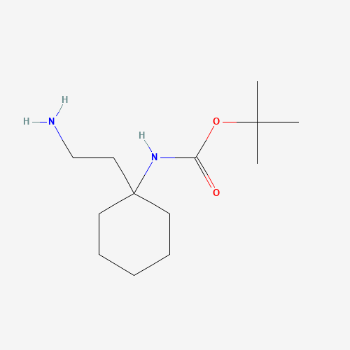 tert-butyl N-[1-(2-aminoethyl)cyclohexyl]carbamate (CAS: 886362-50-1) - Chemical Structure and Molecular Formula 