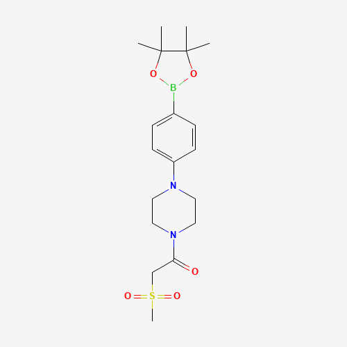 2-methylsulfonyl-1-[4-[4-(4,4,5,5-tetramethyl-1,3,2-dioxaborolan-2-yl)phenyl]piperazin-1-yl]ethanone (CAS: 1415794-08-9) - Related Chemical Product