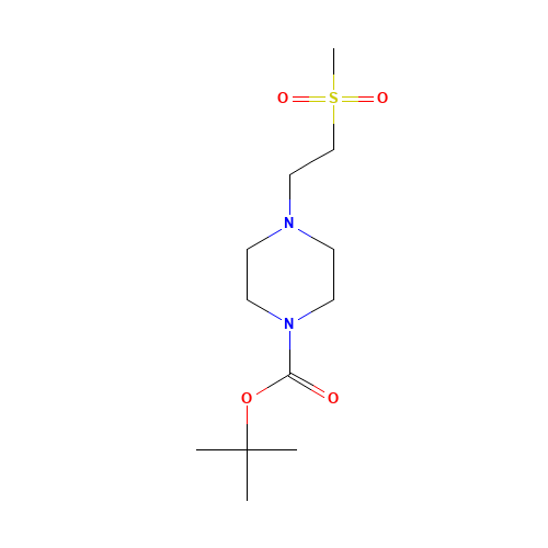 tert-butyl 4-(2-methylsulfonylethyl)piperazine-1-carboxylate (CAS: 870007-74-2) - Chemical Structure and Molecular Formula 