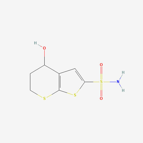 4-hydroxy-5,6-dihydro-4H-thieno[2,3-b]thiopyran-2-sulfonamide (CAS: 105951-34-6) - Chemical Structure and Molecular Formula 