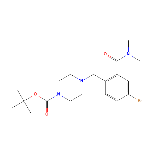 tert-butyl 4-[[4-bromo-2-(dimethylcarbamoyl)phenyl]methyl]piperazine-1-carboxylate (CAS: 1446819-59-5) - Related Chemical Product