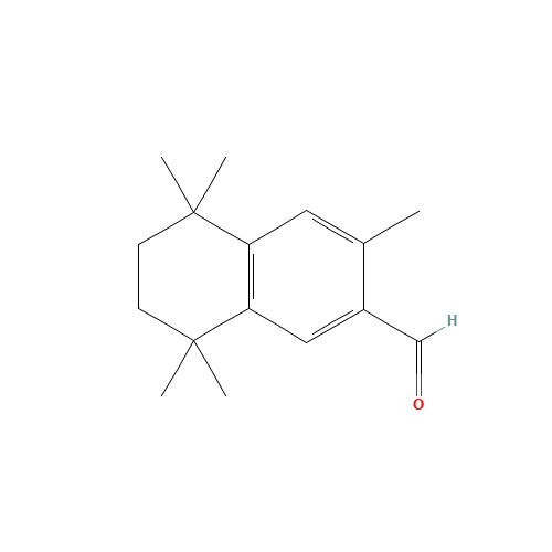 3,5,5,8,8-pentamethyl-6,7-dihydronaphthalene-2-carbaldehyde (CAS: 17610-20-7) - Chemical Structure and Molecular Formula 