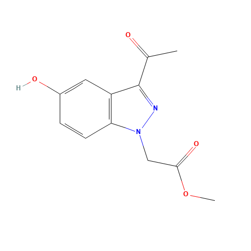 methyl 2-(3-acetyl-5-hydroxyindazol-1-yl)acetate (CAS: 1386457-59-5) - Chemical Structure and Molecular Formula 