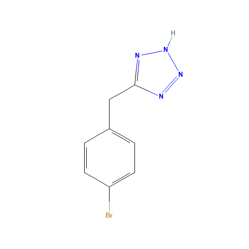 5-[(4-bromophenyl)methyl]-2H-tetrazole (CAS: 127152-64-1) - Chemical Structure and Molecular Formula 