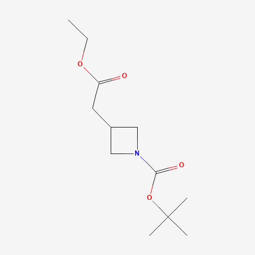 tert-butyl 3-(2-ethoxy-2-oxoethyl)azetidine-1-carboxylate (CAS: 158602-35-8) - Chemical Structure and Molecular Formula 