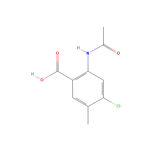 2-acetamido-4-chloro-5-methylbenzoic acid (CAS: 1204312-39-9) - Chemical Structure and Molecular Formula 