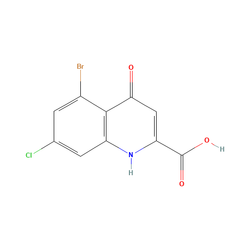 5-bromo-7-chloro-4-oxo-1H-quinoline-2-carboxylic acid (CAS: 123157-70-0) - Chemical Structure and Molecular Formula 