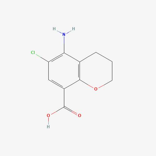 5-amino-6-chloro-3,4-dihydro-2H-chromene-8-carboxylic acid (CAS: 132976-78-4) - Chemical Structure and Molecular Formula 