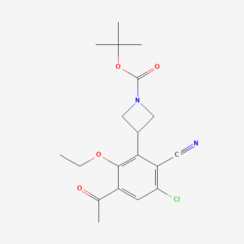 tert-butyl 3-(5-acetyl-3-chloro-2-cyano-6-ethoxyphenyl)azetidine-1-carboxylate (CAS: 1382998-04-0) - Related Chemical Product