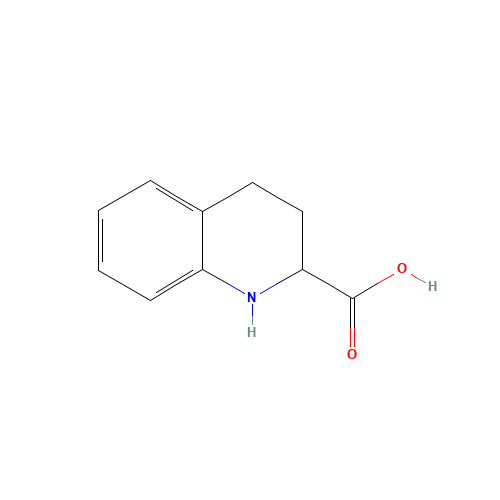 1,2,3,4-tetrahydroquinoline-2-carboxylic acid (CAS: 46185-24-4) - Chemical Structure and Molecular Formula 