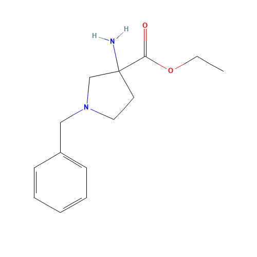 ethyl 3-amino-1-benzylpyrrolidine-3-carboxylate (CAS: 475469-12-6) - Chemical Structure and Molecular Formula 