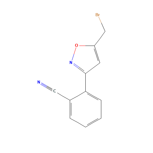 2-[5-(bromomethyl)-1,2-oxazol-3-yl]benzonitrile (CAS: 1158735-29-5) - Chemical Structure and Molecular Formula 