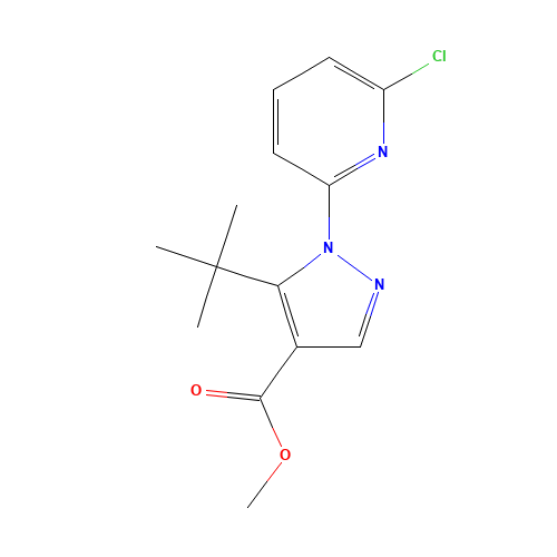 methyl 5-tert-butyl-1-(6-chloropyridin-2-yl)pyrazole-4-carboxylate (CAS: 1150164-37-6) - Related Chemical Product