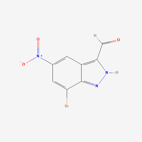 7-bromo-5-nitro-2H-indazole-3-carbaldehyde (CAS: 1000343-53-2) - Chemical Structure and Molecular Formula 