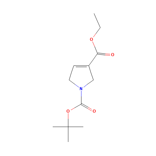 1-O-tert-butyl 3-O-ethyl 2,5-dihydropyrrole-1,3-dicarboxylate (CAS: 146257-00-3) - Chemical Structure and Molecular Formula 
